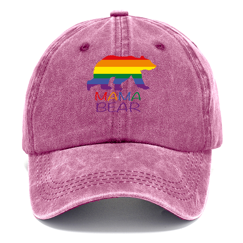 LGBT Pride Mama Bear Washed Cap