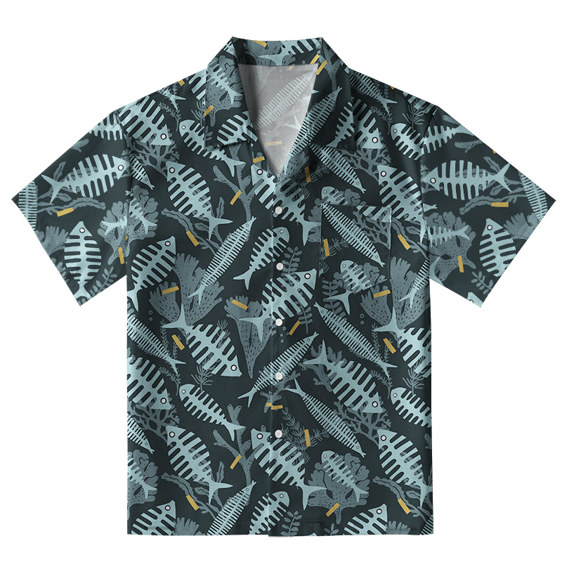 Marine Fish Bones Aloha Hawaiian Shirt