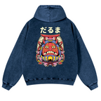 Daruma Vintage Washed Cotton Back Art Hoodie