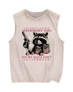 Strawberry Jam and Glock Vintage Distressed Washed Tank Top