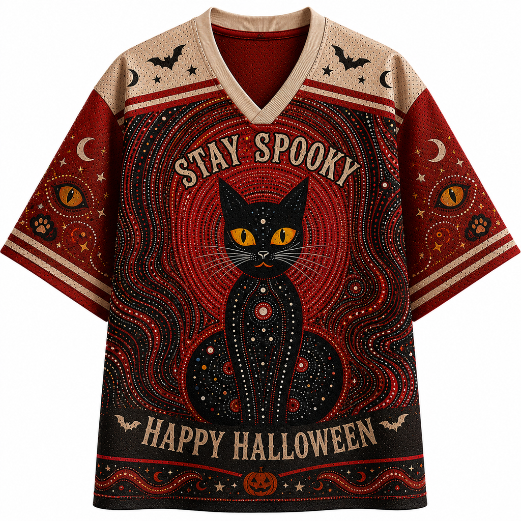 Halloween Cat Jersey Shirts