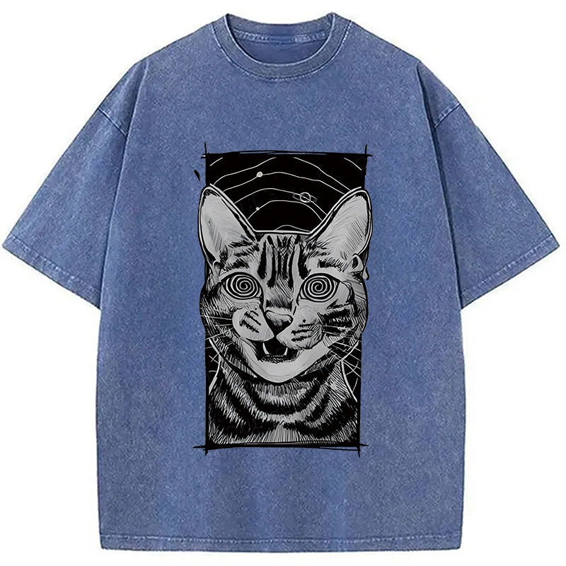 Hypnotic Cat Washed T-Shirt