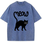 Funny Cat Tail Washed T-Shirt