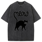 Funny Cat Tail Washed T-Shirt