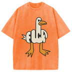 Tokyocanvas Angry Goose Funny Washed T-Shirt