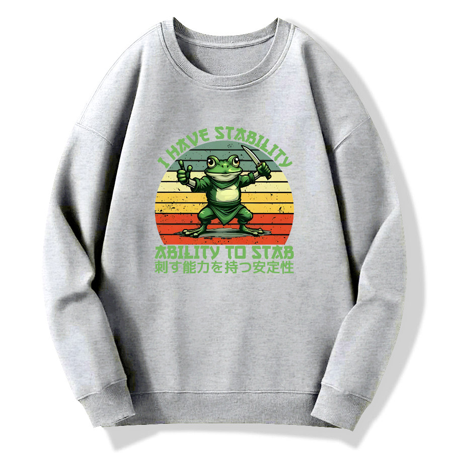Mentally stable assassin frog with puncture ability Cotton Pullover Sweatshirt