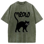 Funny Cat Tail Washed T-Shirt