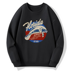 Retro Florida manatee Cotton Pullover Sweatshirt
