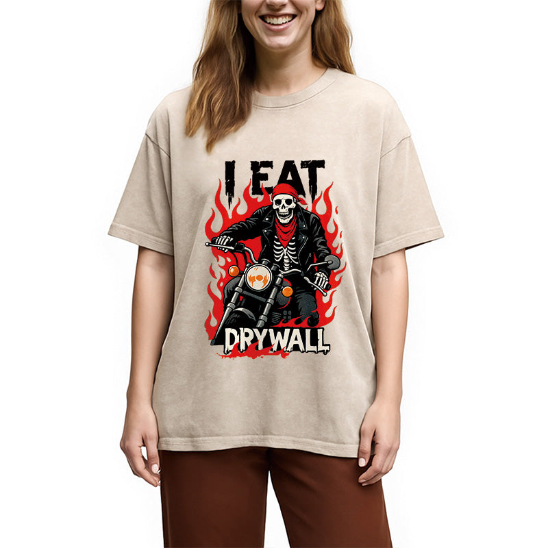 Eat Drywall Funny Meme Washed T-Shirt