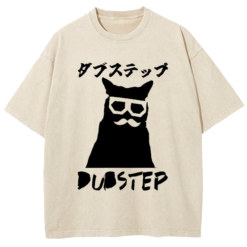 Dubstep Cat Washed T-Shirt