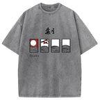 Hanafuda August Suite Japanese Washed T-Shirt