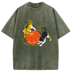 Neko Playing Cat Washed T-Shirt