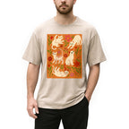 Cats And Flowers Washed T-Shirt