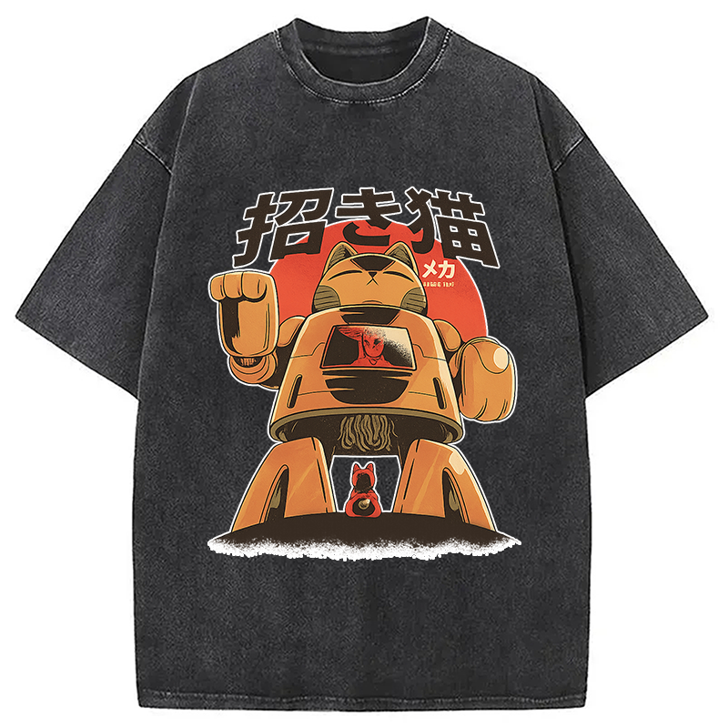Mecha Cat Washed T-Shirt