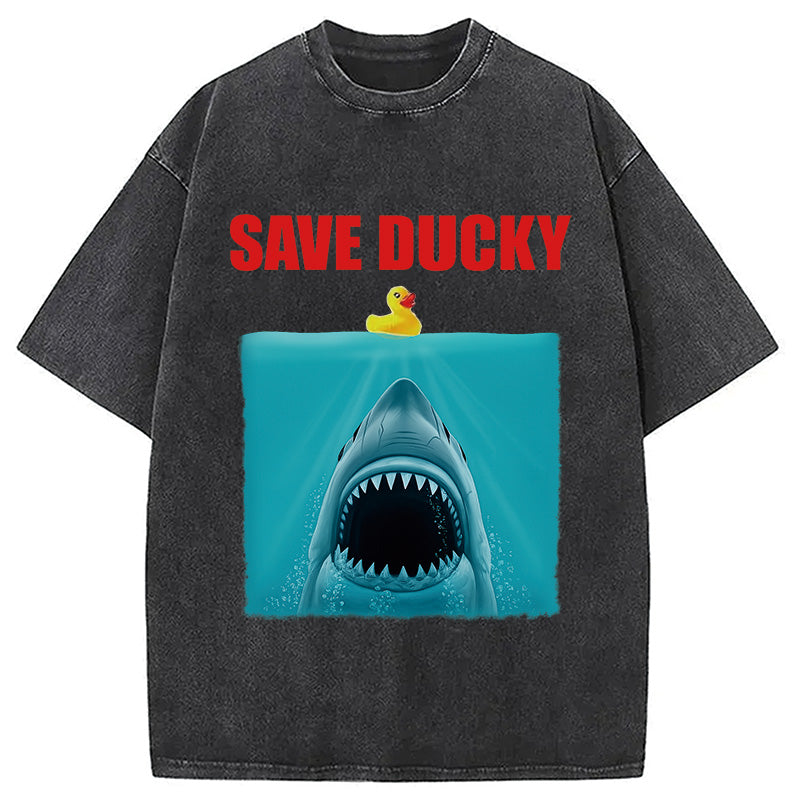 Save Ducky Parody Meme Washed T-Shirt