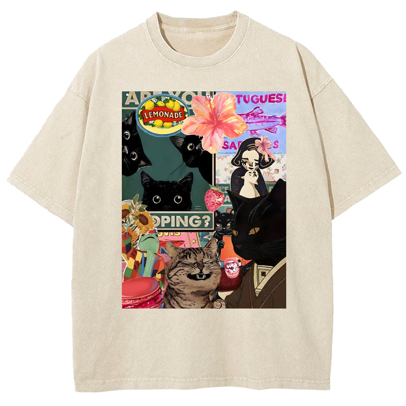 Cats' Carnival Washed T-Shirt