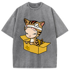 Cat Please Dont Throw Nara Washed T-Shirt
