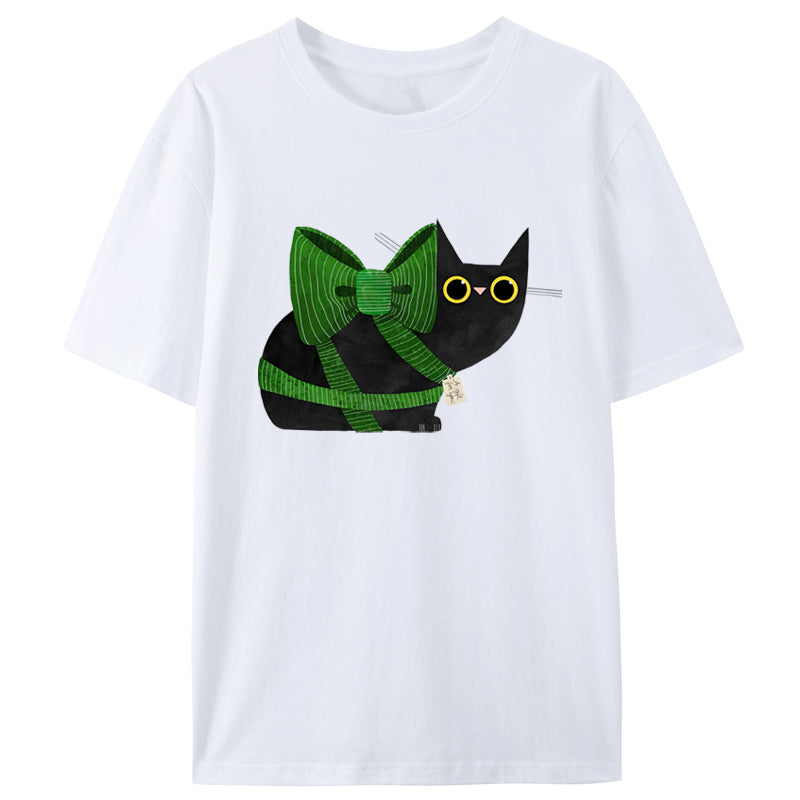 Black Cat And Bow Classic T-Shirt