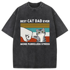 Funny Cat Dad Washed T-Shirt