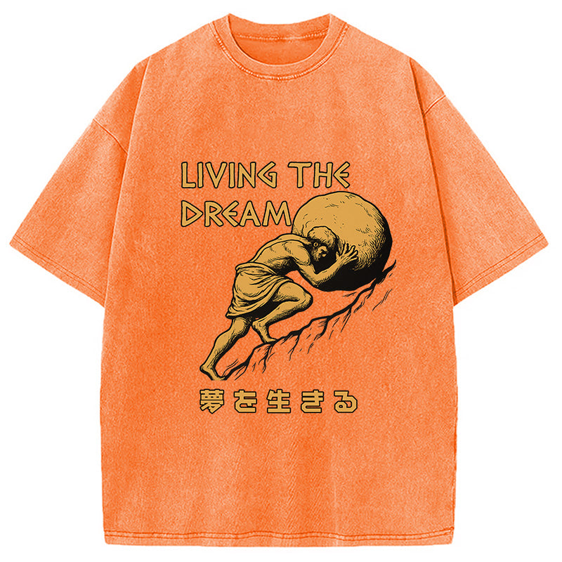 Living The Dream Meme Washed T-Shirt