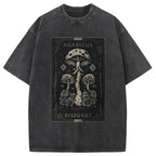 Mushroom Forest Vintage Tarot Washed T-Shirt