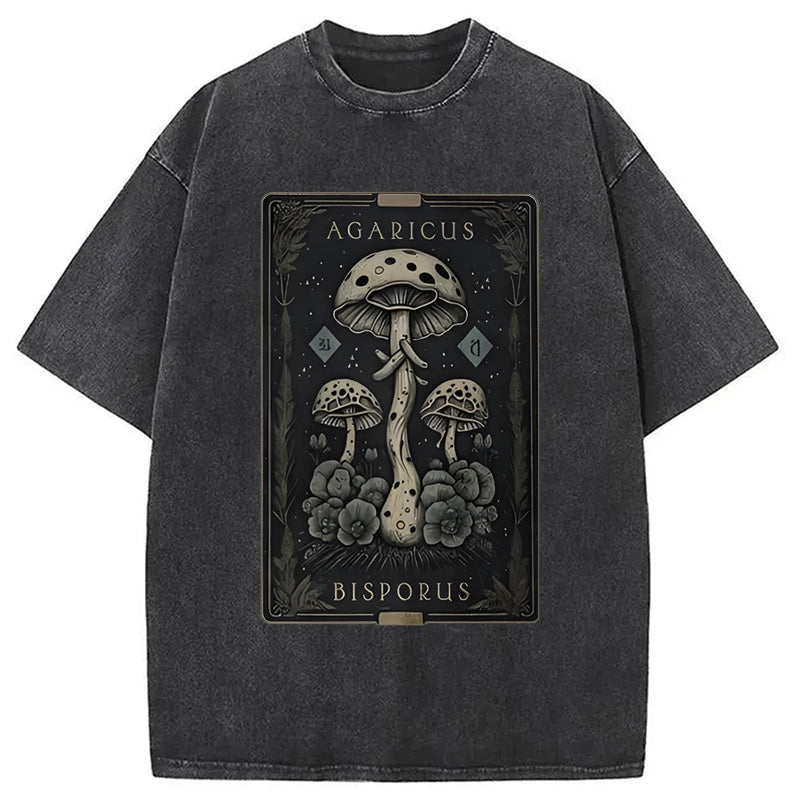 Mushroom Forest Vintage Tarot Washed T-Shirt