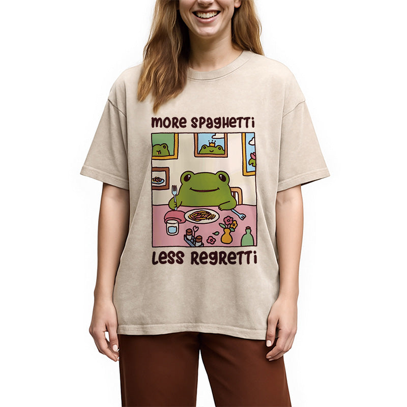 More Spaghetti Less Regretti Frog Washed T-Shirt