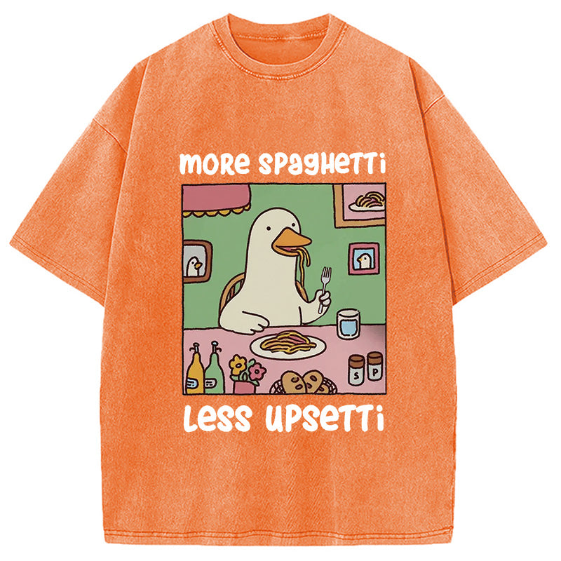 Duck Eating Spaghetti Washed T-Shirt