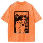 Cat's Hateful Eyes Washed T-Shirt