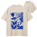 Woodcut Flowers Back Washed T-Shirt
