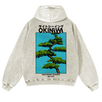 Okinawa Vintage Washed Cotton Back Art Hoodie