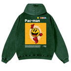 Pacman Vintage Washed Cotton Back Art Hoodie