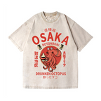 Osaka Dotonbori Drunken Octopus Vintage Wash Japanese Design T-Shirt
