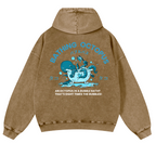 Bubble Bath Octopus Vintage Washed Cotton Back Art Hoodie