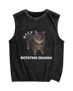OIIA meme cat Vintage Distressed Washed Tank Top