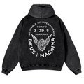 Harajuku Vintage Washed Cotton Back Art Hoodie