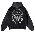 Harajuku Vintage Washed Cotton Back Art Hoodie