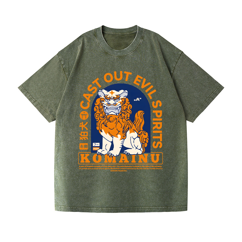 Komainu Vintage Wash Japanese Design T-Shirt