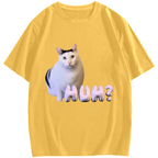 Huh Meme Cat Cotton casual T-shirt
