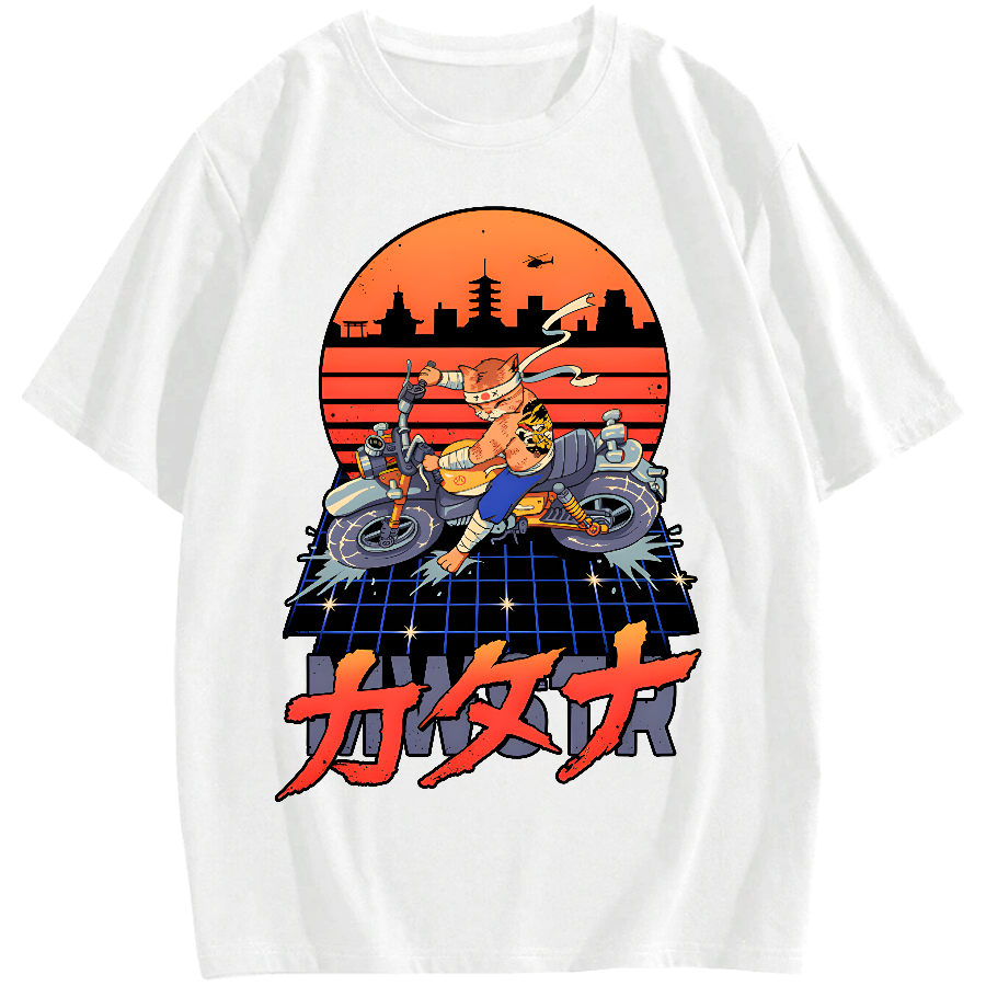 Neo Kyoto Biker Slide Catana Cotton casual T-shirt