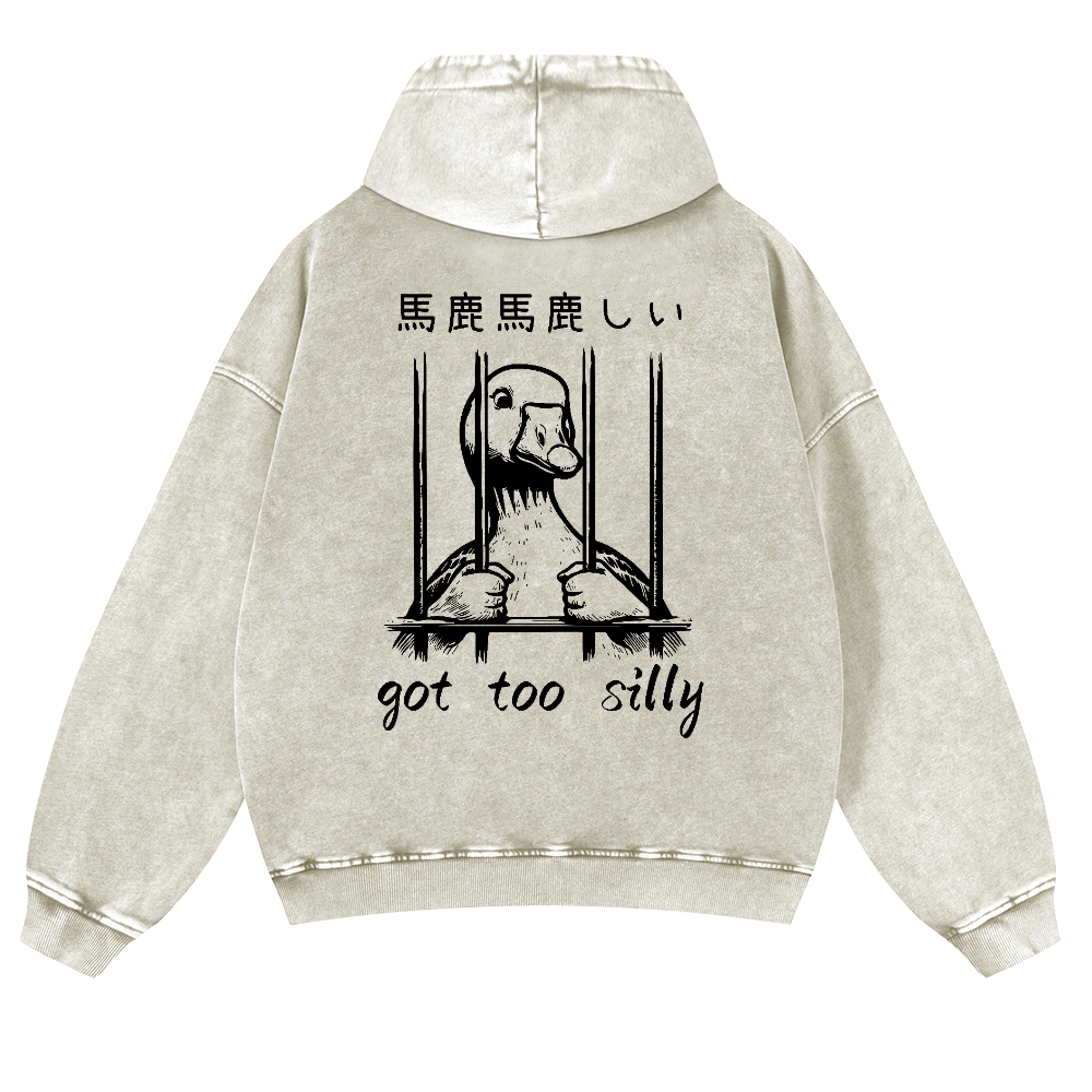 Duck Vintage Washed Cotton Back Art Hoodie