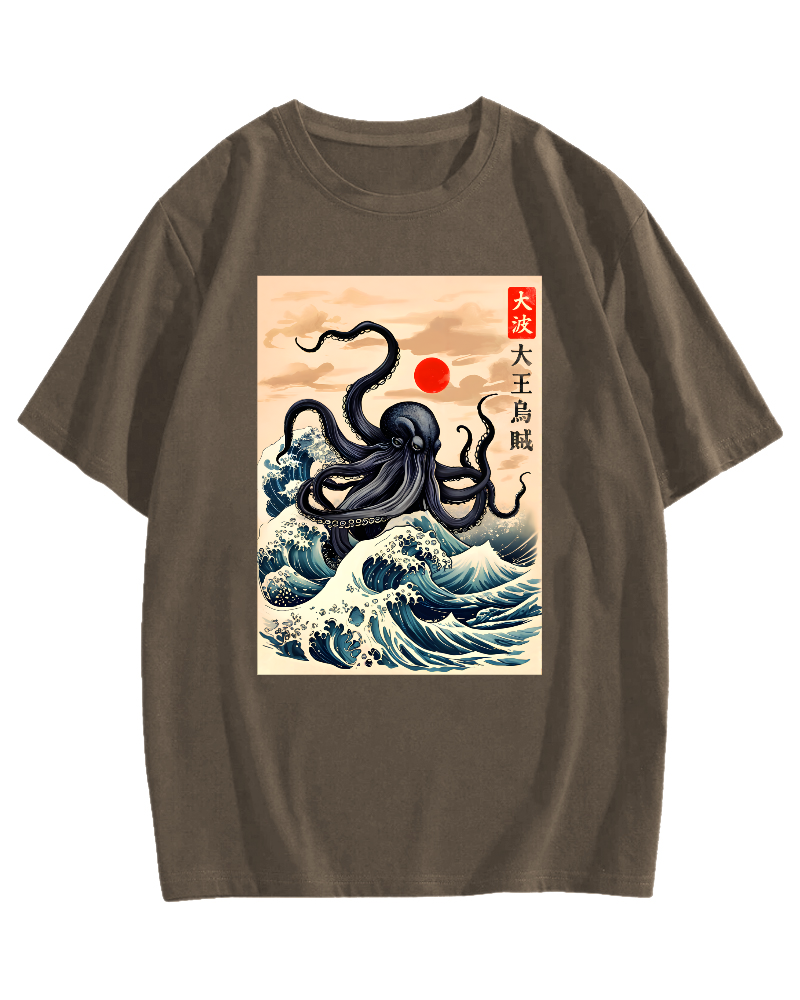King Octopus Japanese Cotton casual T-shirt