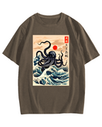 King Octopus Japanese Cotton casual T-shirt