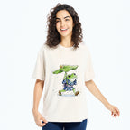 Unisex Frog Seeking Shelter From The Rain Washed T-Shirt