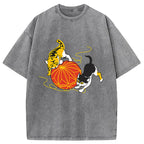 Neko Playing Cat Washed T-Shirt
