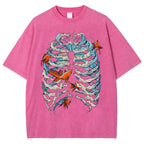 Fish & Wave Bone Art Vintage Cozy T Shirt