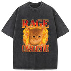 Rage Consumes Me Edgy Funny Cat Meme Washed T-Shirt