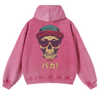 Skull Vintage Washed Cotton Back Art Hoodie