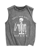 Rock & Roll Vintage Distressed Washed Tank Top