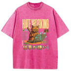 A Cat That Hates Working Washed T-Shirt